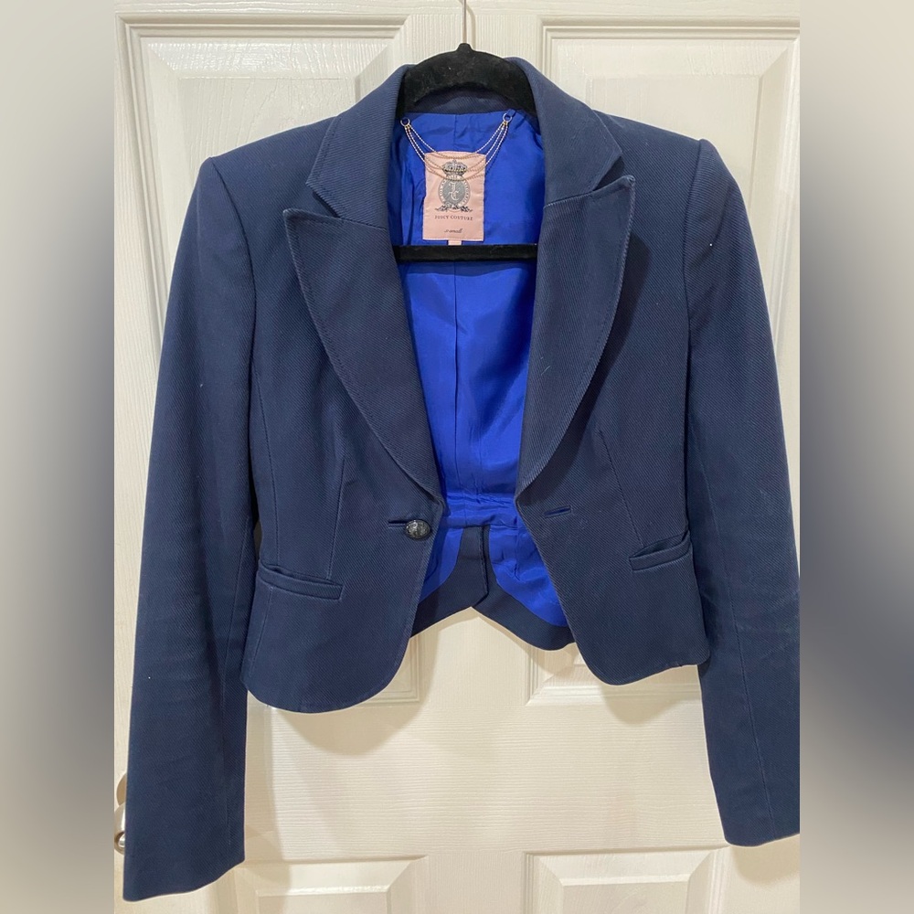 VINTAGE- Juicy Couture - Navy Blazer with Royal Blue Lining